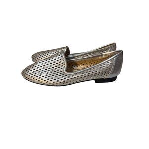 Jon Josef Silver‎ Leather Perforated Loafers 6M